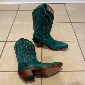 justin teal blue cowboy boots